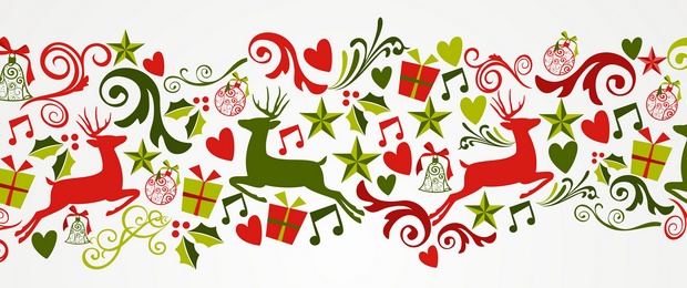 Merry Christmas decorations elements border.